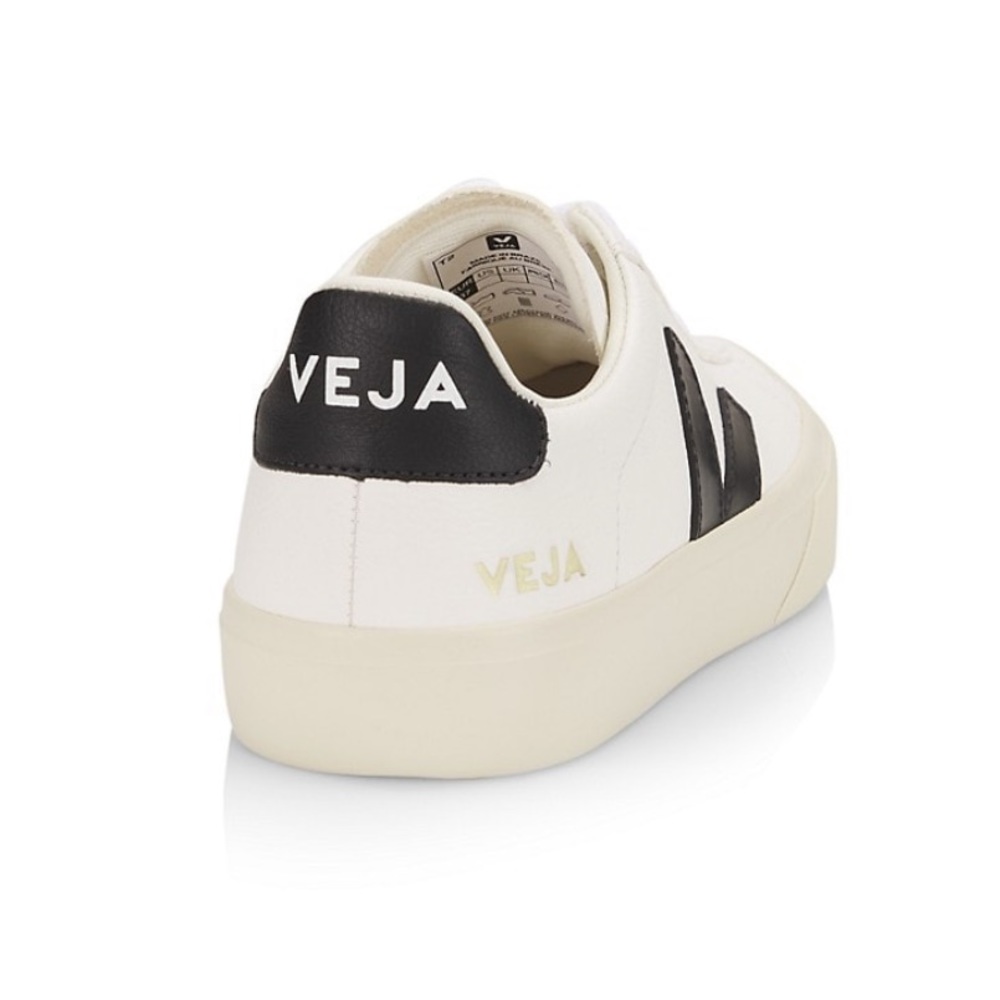 Veja Women’s White Sneakers with Black V Logo - Picture 2 of 6